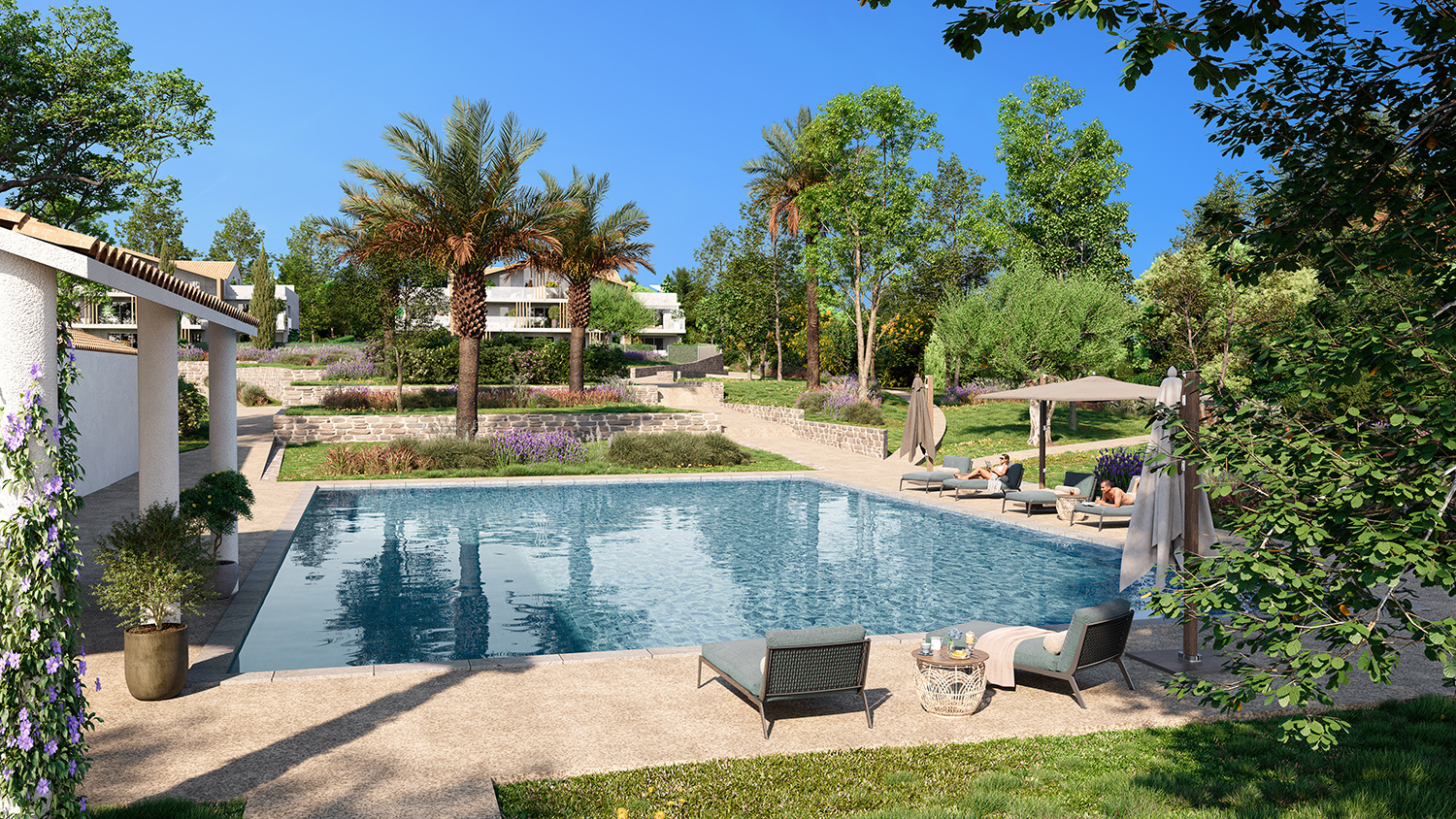 APPARTEMENT T3 - 73,50M2 - RDJ - APERÇU MER - TERRASSE ET JARDIN 274M2 - 618 000€