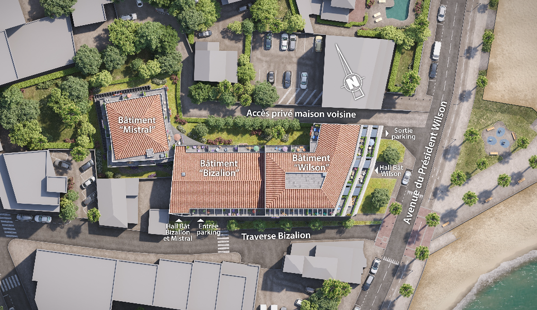 LUXUEUX T2 - DERNIER ETAGE - RESIDENCE FRONT DE MER - 39M2 - TERRASSE PLEIN SOLEIL 12M2 - 356 320€