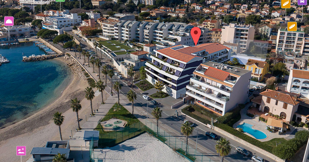 LUXUEUX T2 - DERNIER ETAGE - RESIDENCE FRONT DE MER - 39M2 - TERRASSE PLEIN SOLEIL 12M2 - 356 320€
