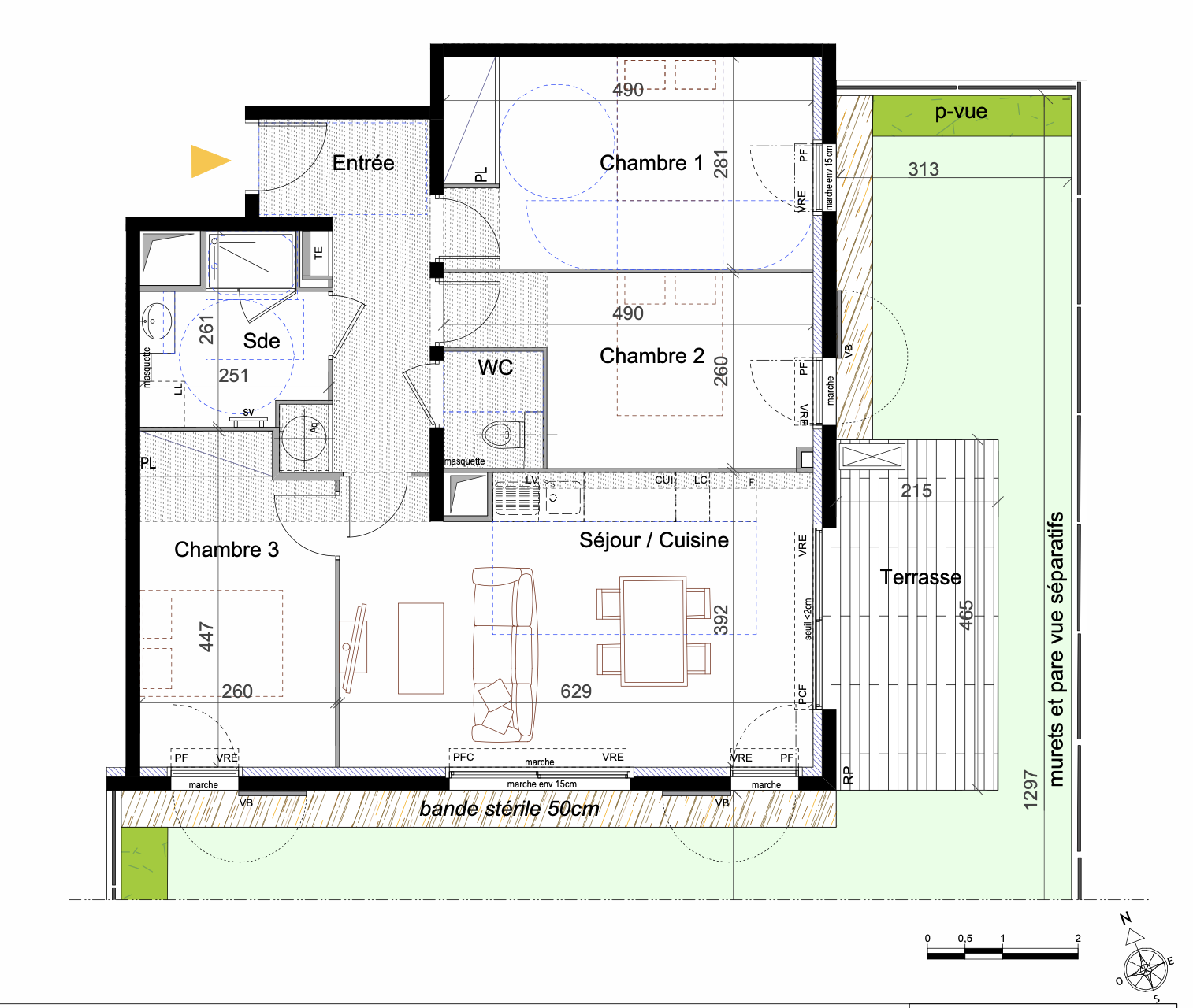 - LA CIOTAT - T4 - Rez-de-jardin - 78 m2 extérieur   Proche commodités
